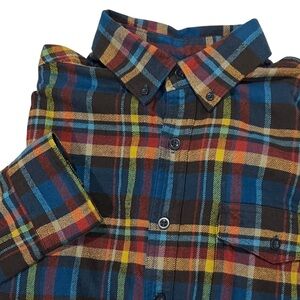 Woolrich Men's Medium Multicolor Plaid Long Sleeve Flannel Button‎ Down Shirt